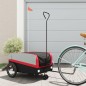 vidaXL Remolque para bicicleta hierro negro y rojo 45 kg vidaXL Remolque para bicicleta hierro negro y rojo 45 kg