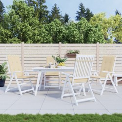 vidaXL Cojín silla de jardín respaldo alto 4 uds tela beige 120x50x3cm