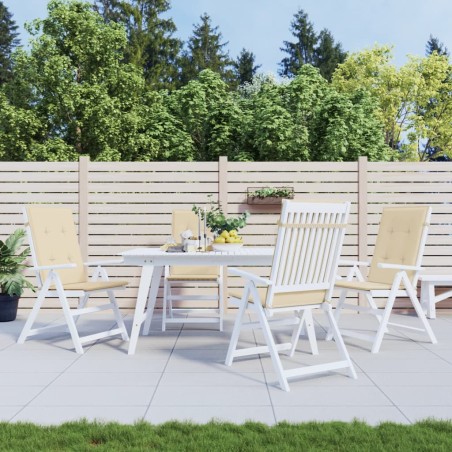 vidaXL Cojín silla de jardín respaldo alto 4 uds tela beige 120x50x3cm