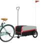 vidaXL Remolque para bicicleta hierro negro y rojo 45 kg vidaXL Remolque para bicicleta hierro negro y rojo 45 kg