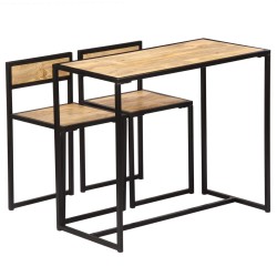 vidaXL Conjunto de comedor de 3 piezas madera maciza de mango