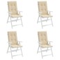 vidaXL Cojín silla de jardín respaldo alto 4 uds tela beige 120x50x3cm vidaXL Cojín silla de jardín respaldo alto 4 uds tela beige 120x50x3cm
