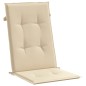vidaXL Cojín silla de jardín respaldo alto 4 uds tela beige 120x50x3cm vidaXL Cojín silla de jardín respaldo alto 4 uds tela beige 120x50x3cm