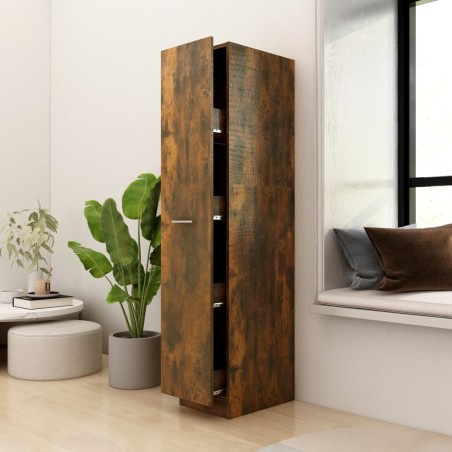 vidaXL Armario boticario contrachapado roble ahumado 30x42,5x150 cm