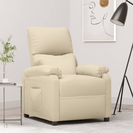 vidaXL Sillón reclinable de tela crema
