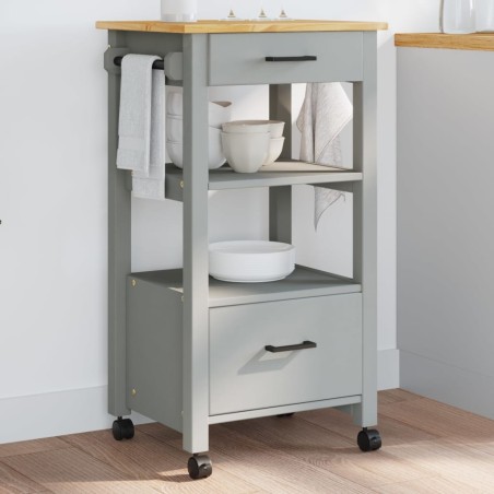 vidaXL Carrito de cocina MONZA madera maciza de pino 48x40x90 cm