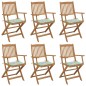 vidaXL Sillas de jardín plegables 6 uds y cojines madera maciza acacia vidaXL Sillas de jardín plegables 6 uds y cojines madera maciza acacia