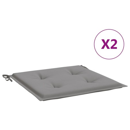 vidaXL Cojines de silla de jardín 2 uds tela Oxford gris 50x50x3 cm