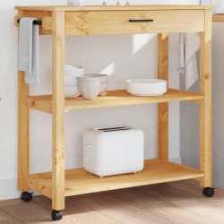 vidaXL Carrito de cocina MONZA madera maciza de pino 84x40x90 cm