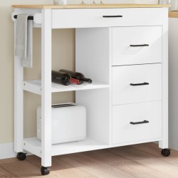 vidaXL Carrito de cocina MONZA madera maciza de pino 84x40x90 cm