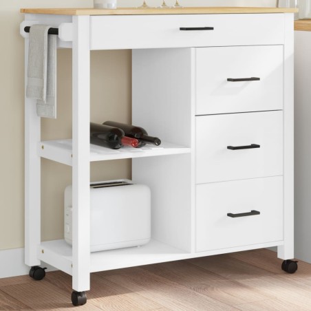 vidaXL Carrito de cocina MONZA madera maciza de pino 84x40x90 cm