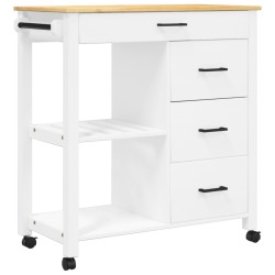 vidaXL Carrito de cocina MONZA madera maciza de pino 84x40x90 cm