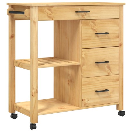 vidaXL Carrito de cocina MONZA madera maciza de pino 84x40x90 cm