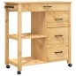 vidaXL Carrito de cocina MONZA madera maciza de pino 84x40x90 cm