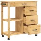 vidaXL Carrito de cocina MONZA madera maciza de pino 84x40x90 cm