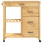 vidaXL Carrito de cocina MONZA madera maciza de pino 84x40x90 cm