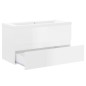 vidaXL Mueble con lavabo madera de ingeniería blanco brillo vidaXL Mueble con lavabo madera de ingeniería blanco brillo