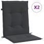vidaXL Cojín de silla de jardín respaldo bajo 2 uds tela Oxford negro