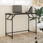 vidaXL Escritorio de madera de ingeniería y acero negro 100x45x76 cm vidaXL Escritorio de madera de ingeniería y acero negro 100x45x76 cm