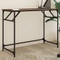 vidaXL Escritorio madera ingeniería y acero roble marrón 100x45x76 cm vidaXL Escritorio madera ingeniería y acero roble marrón 100x45x76 cm