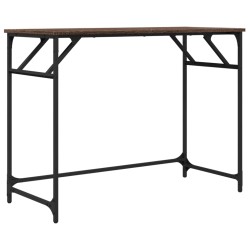 vidaXL Escritorio madera ingeniería y acero roble marrón 100x45x76 cm