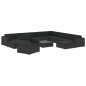 vidaXL Set muebles de jardín y cojines 12 pzas ratán sintético negro vidaXL Set muebles de jardín y cojines 12 pzas ratán sintético negro