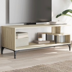 vidaXL Mueble de TV madera de ingeniería y acero roble 102x40x41 cm