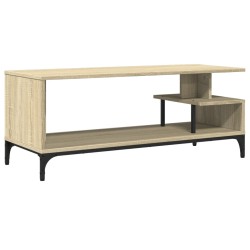 vidaXL Mueble de TV madera de ingeniería y acero roble 102x40x41 cm