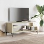 vidaXL Mueble de TV madera de ingeniería y acero roble 102x40x41 cm vidaXL Mueble de TV madera de ingeniería y acero roble 102x40x41 cm