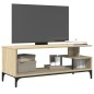 vidaXL Mueble de TV madera de ingeniería y acero roble 102x40x41 cm vidaXL Mueble de TV madera de ingeniería y acero roble 102x40x41 cm