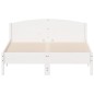 vidaXL Estructura de cama con cabecero madera pino blanco 140x200 cm vidaXL Estructura de cama con cabecero madera pino blanco 140x200 cm