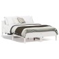 vidaXL Estructura de cama con cabecero madera pino blanco 120x190 cm vidaXL Estructura de cama con cabecero madera pino blanco 120x190 cm