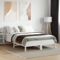 vidaXL Estructura de cama con cabecero madera pino blanco 120x190 cm vidaXL Estructura de cama con cabecero madera pino blanco 120x190 cm