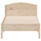 vidaXL Estructura de cama con cabecero madera maciza pino 75x190 cm
