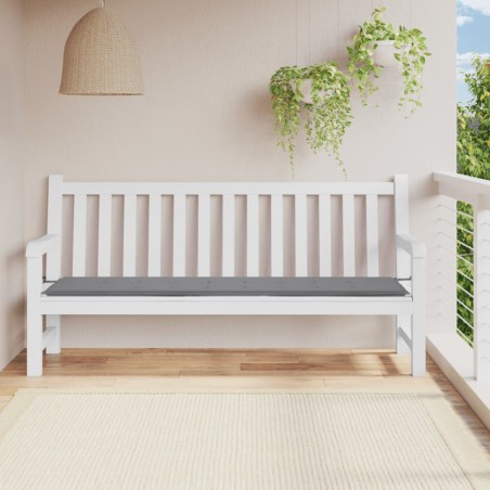 vidaXL Cojín de banco de jardín tela Oxford gris 200x50x3 cm