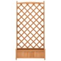 vidaXL Jardinera con enrejado de madera maciza de abeto marrón