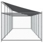 vidaXL Jaula de perros techo y puerta acero galvanizado gris 12x2x2 m vidaXL Jaula de perros techo y puerta acero galvanizado gris 12x2x2 m