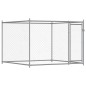 vidaXL Jaula de perros con puerta acero galvanizado gris 6x2x1,5 m
