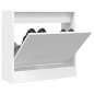 vidaXL Zapatero de madera de ingeniería blanco 60x21x57 cm