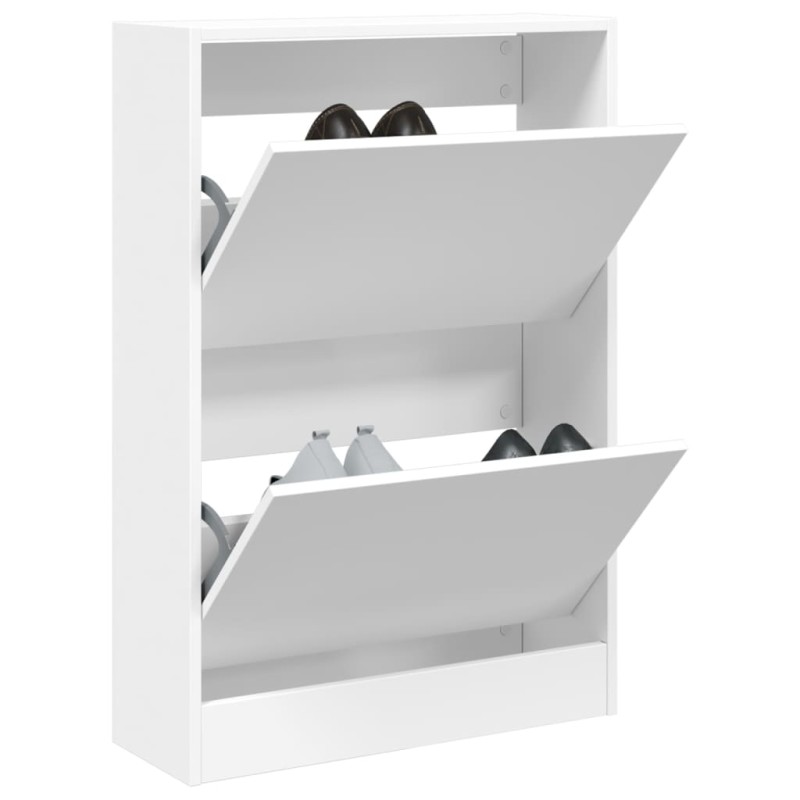 vidaXL Zapatero de madera de ingeniería blanco 60x21x87,5 cm vidaXL Zapatero de madera de ingeniería blanco 60x21x87,5 cm