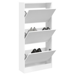 vidaXL Zapatero de madera de ingeniería blanco 60x21x125,5 cm
