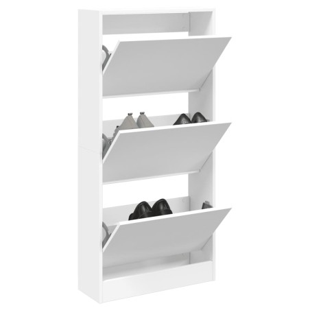 vidaXL Zapatero de madera de ingeniería blanco 60x21x125,5 cm