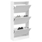 vidaXL Zapatero de madera de ingeniería blanco 60x21x125,5 cm vidaXL Zapatero de madera de ingeniería blanco 60x21x125,5 cm