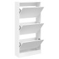 vidaXL Zapatero de madera de ingeniería blanco 60x21x125,5 cm vidaXL Zapatero de madera de ingeniería blanco 60x21x125,5 cm
