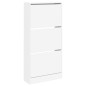 vidaXL Zapatero de madera de ingeniería blanco 60x21x125,5 cm vidaXL Zapatero de madera de ingeniería blanco 60x21x125,5 cm