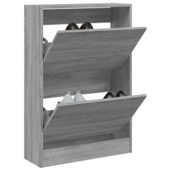 vidaXL Zapatero madera de ingeniería gris Sonoma 60x21x87,5 cm