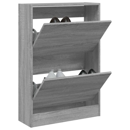 vidaXL Zapatero madera de ingeniería gris Sonoma 60x21x87,5 cm