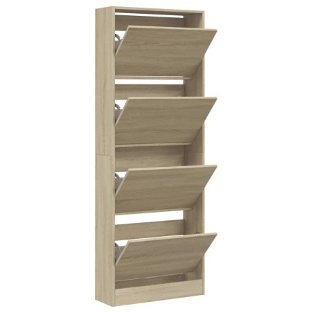 vidaXL Zapatero de madera de ingeniería roble Sonoma 60x21x163,5 cm