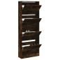 vidaXL Zapatero de madera de ingeniería roble ahumado 60x21x163,5 cm vidaXL Zapatero de madera de ingeniería roble ahumado 60x21x163,5 cm