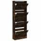 vidaXL Zapatero de madera de ingeniería roble ahumado 60x21x163,5 cm vidaXL Zapatero de madera de ingeniería roble ahumado 60x21x163,5 cm